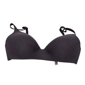 Victorias Secret Womens Underwire Seamless Bra Size 36DD Gray Metallic Plunge